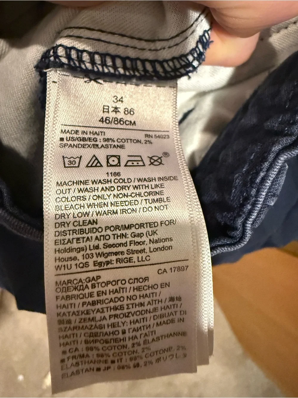 GAP Navy Flat Front Cotton Chino Shorts